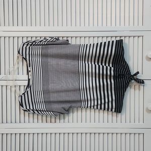 Cato Black and White Womens Top